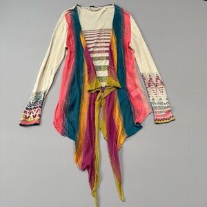 IVKO Handwritten Wmotions colorful cardigan sweater, 38 S/M.
